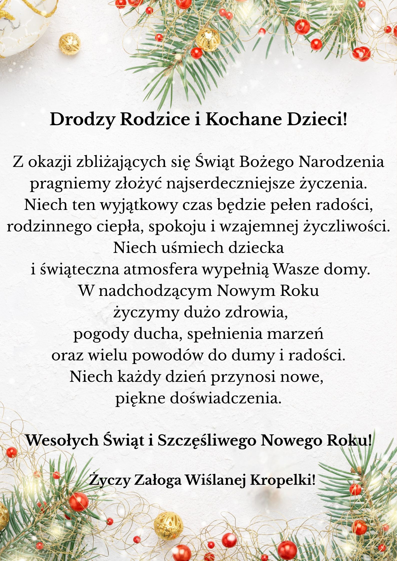 plakat z życzeniami