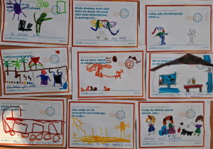 Dzień Praw Dziecka, pocztówki narysowane przez dzieci.