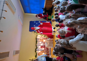 Wizyta Świętego Mikołaja w przedszkolu.